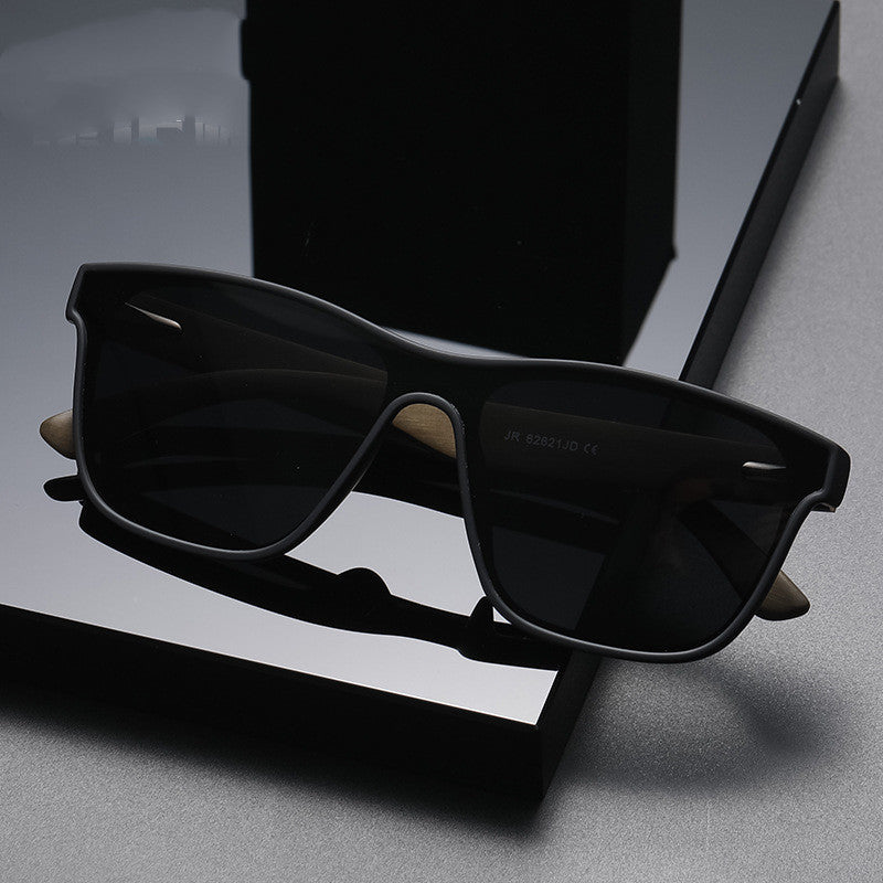 Unisex Polarized Sunglasses Square Frame With Bamboo Legs TAC Lens Eyewear For Men And Women Light And Durable