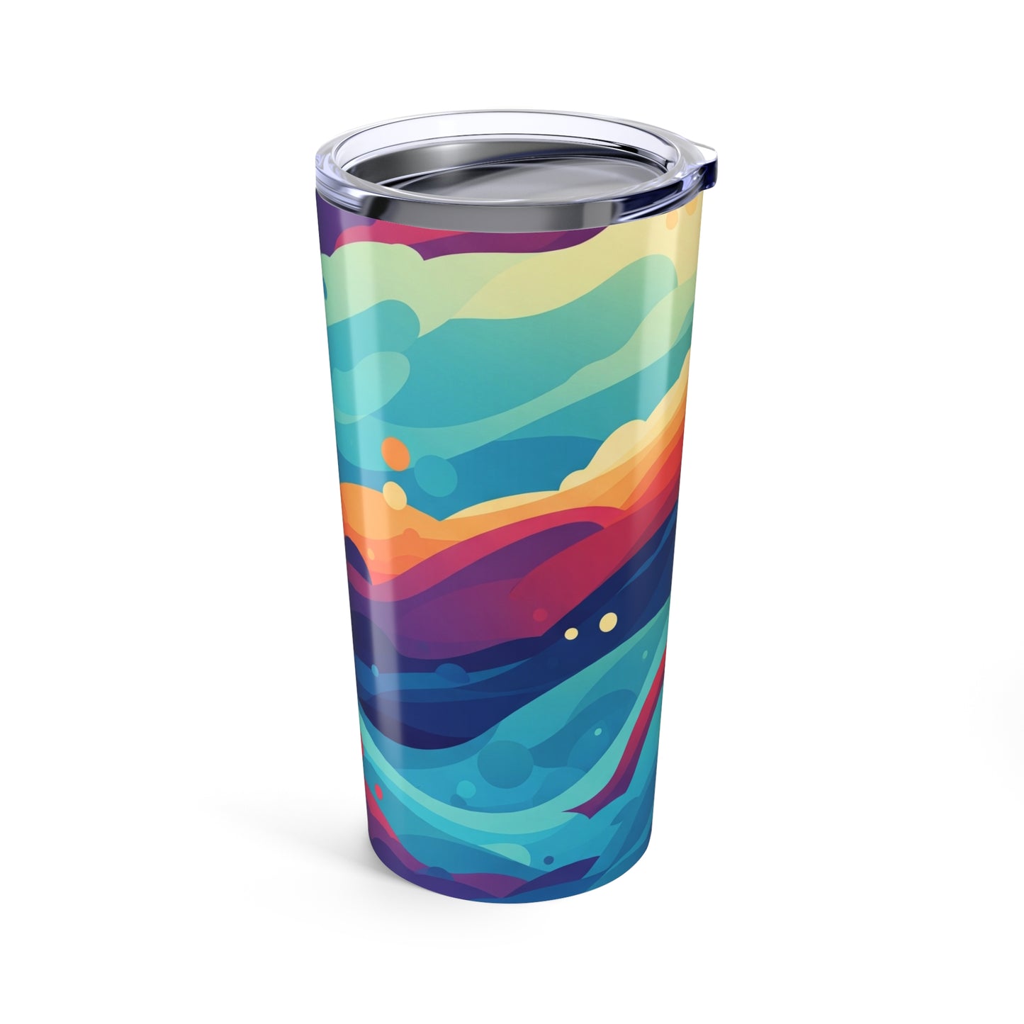 20oz Stainless Steel Tumbler With Double Wall Vacuum Insulation Spill Resistant Printed Design For Hot And Cold