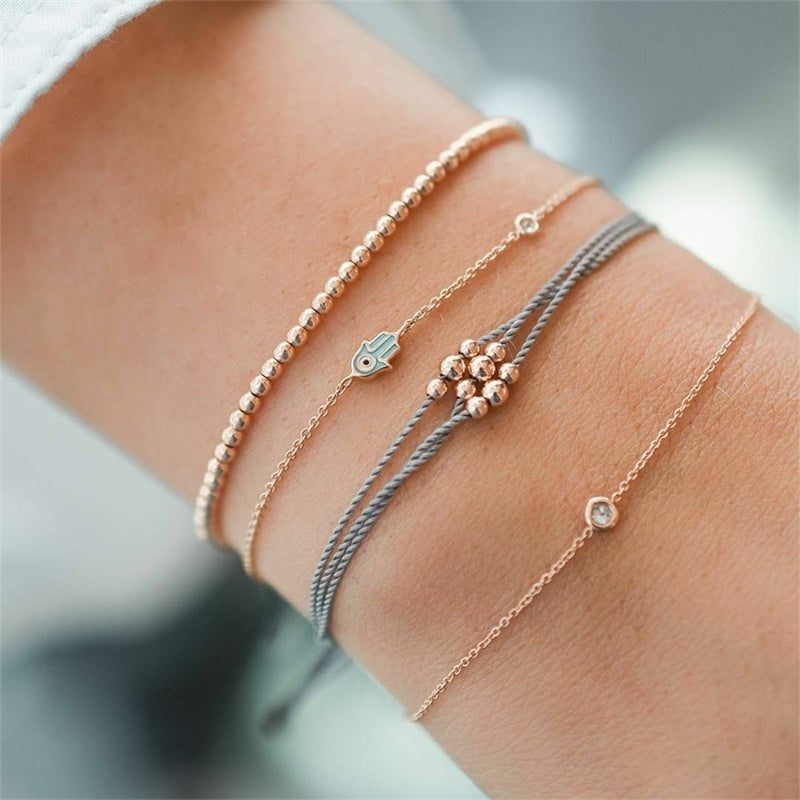 Womens Alloy Bracelet Set Fashionable Jewelry For Everyday Wear Trendy Bracelets For Women And Girls For Teens