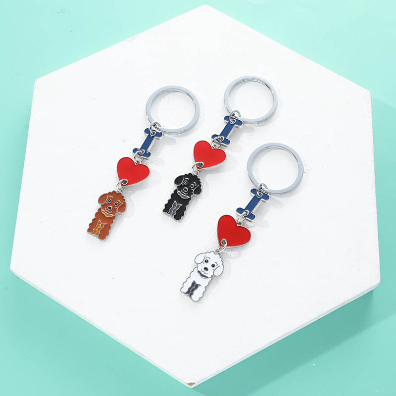 Durable Metal Dog Pendant Keychain For Women And Men Dog Lover Gift Purse Charm Bag Decoration Keyring Stylish