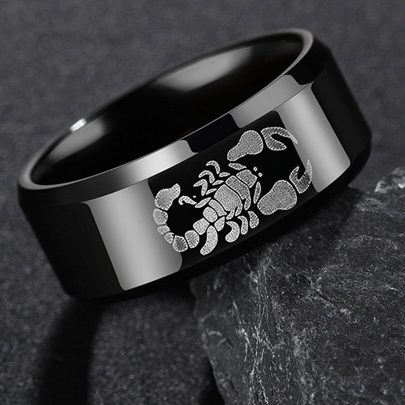 Mens Stainless Steel Scorpion Ring Insect Design Durable Metal Jewelry Band Statement Ring for Him Bold Modern