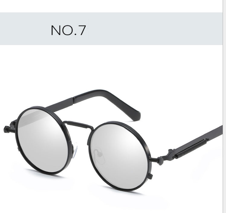 Round Sunglasses For Men Women UV400 Anti Reflective Mirror Lenses Metal Frame Outdoor Eyewear Trendy A Modern