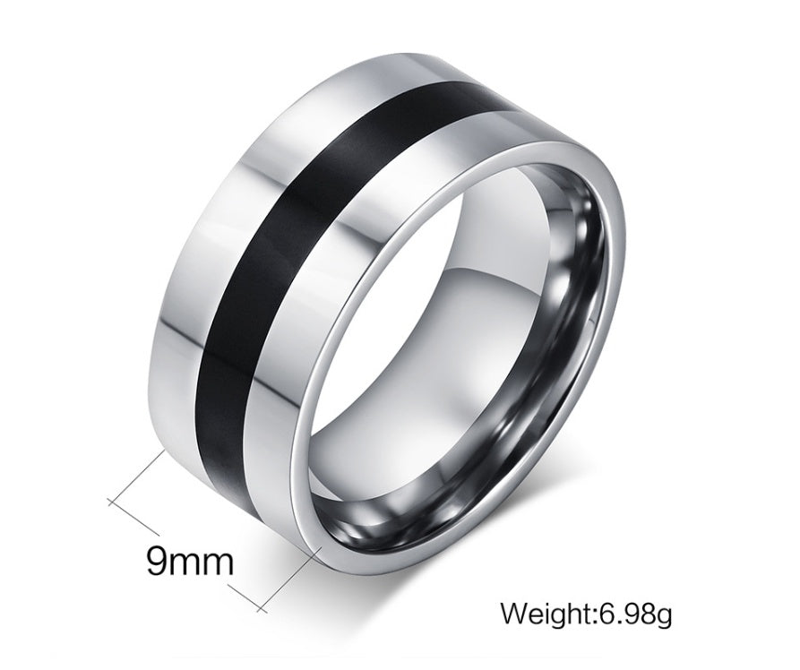 Titanium Steel U Shape Ring Resin Inlay Stainless Steel Jewelry For Men And Women Modern Durable Design Unisex
