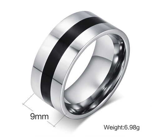 Titanium Steel U Shape Ring Resin Inlay Stainless Steel Jewelry For Men And Women Modern Durable Design Unisex