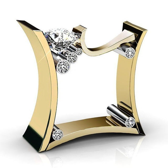 Metal Alloy Zircon Stone Fashion Ring For Women And Girls Trendy Elegant Anniversary Jewelry With Elegant Ring