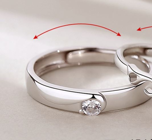 Couple Rings Set Adjustable Geometric Matching Bands for Men and Women Versatile Fashion Jewelry Accessories Engagement Wedding Promise Rings
