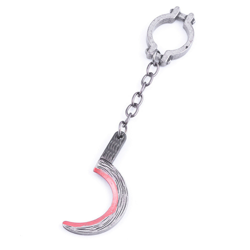 Unisex Metal Sickle Keychain Halloween Theme Pendant Car Key Accessory Individually Packed Metal Pendant For Car Key