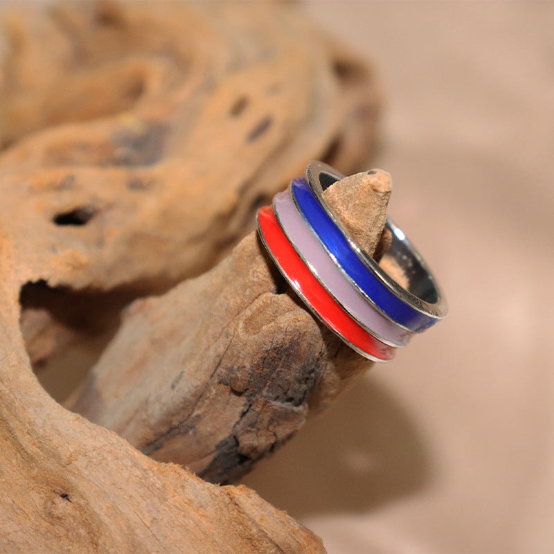 Bisexual Pride Alloy Ring LGBTQ Ally Jewelry Band for Men and Women Unisex Durable Fashion Accessory Gift Hypoallergenic