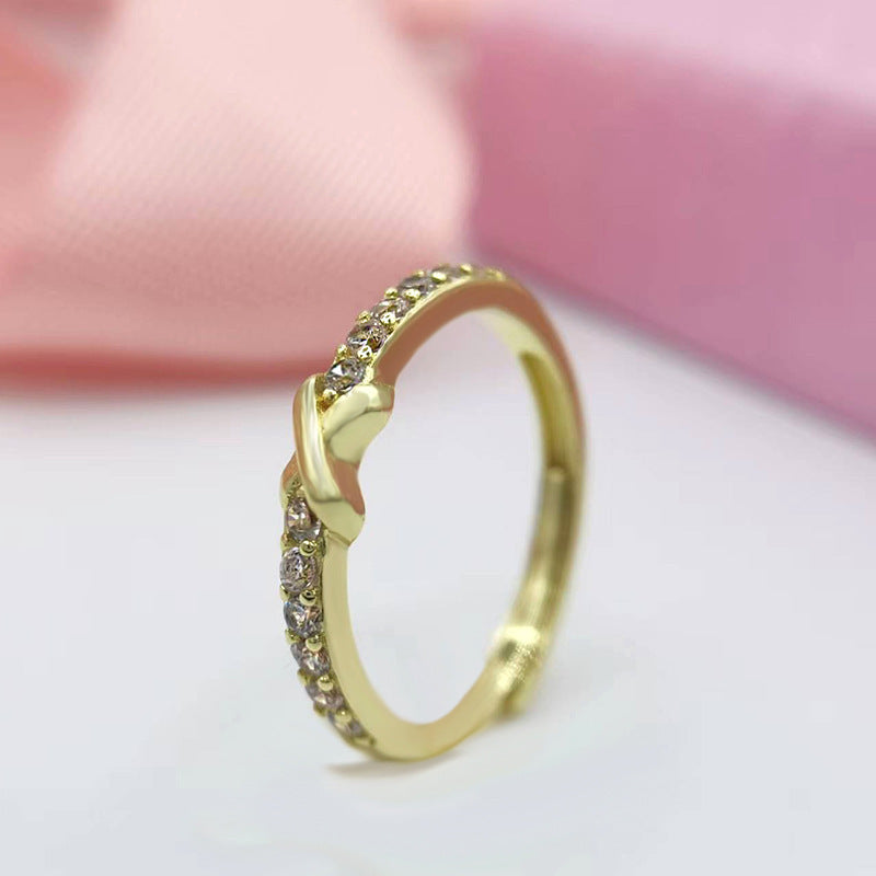 Womens Adjustable Initial Letter Ring Rose Gold Copper