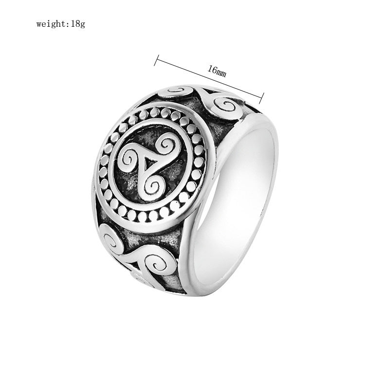 Triangle men's titanium steel ring