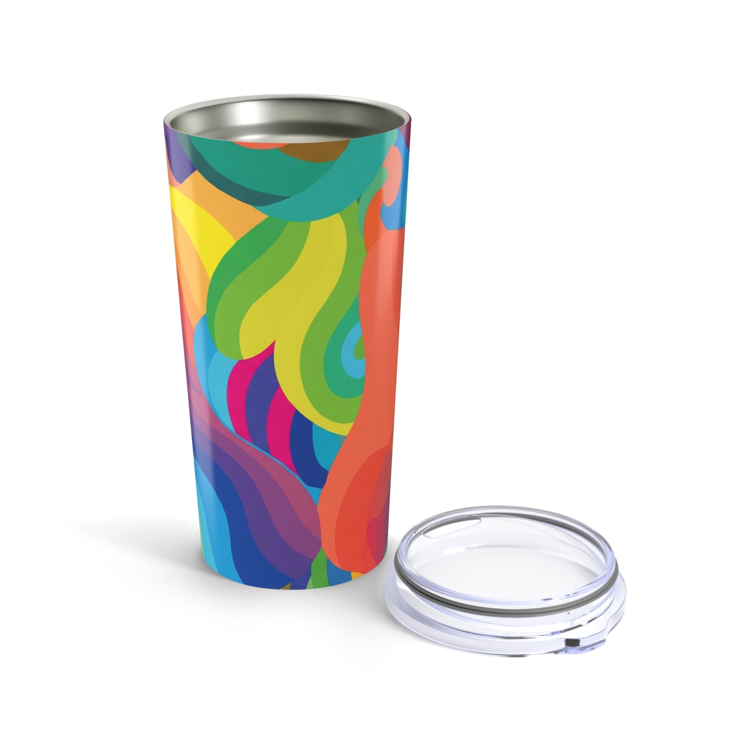 20 Ounce Stainless Steel Tumbler With Double Wall Insulation Printed Spill Resistant Design For Hot And Cold