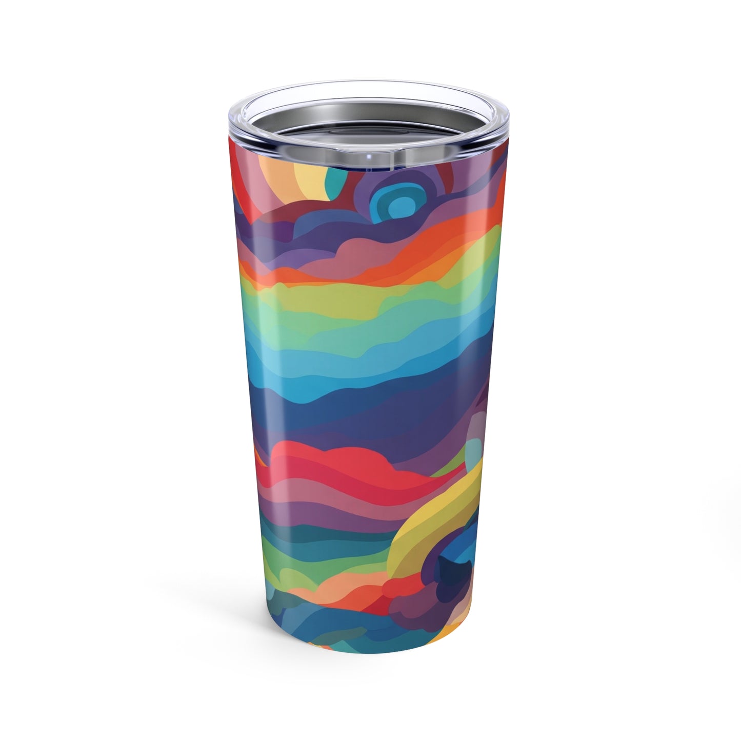 20 Oz Stainless Steel Tumbler With Printed Design Double Wall Vacuum Insulation Spill Resistant Hot Cold Coffee Cup