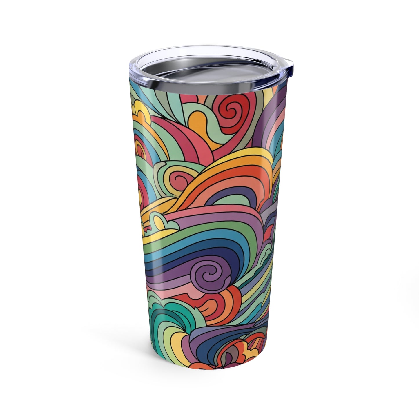 20oz Stainless Steel Tumbler With Printed Design Double Wall Vacuum Insulated Spill Resistant Durable Thermal Cup