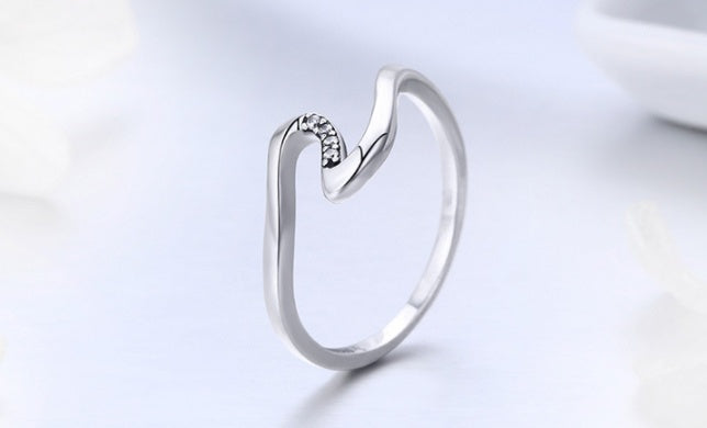 Sterling Silver Ring With Zircon Oxidized 925 Silver Lightweight Elegant Jewelry For Women Fashion Accessory Gift