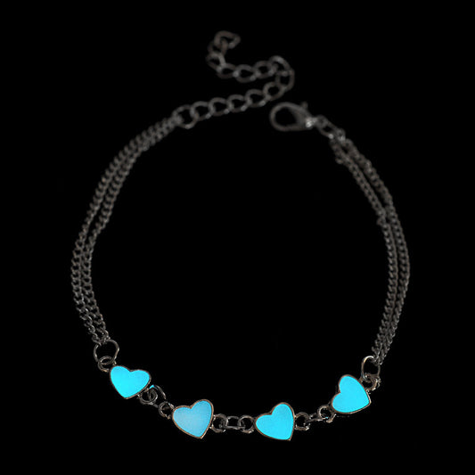 Glow Luminous Alloy Bracelet With Stars And Peach Blossoms For Women And Girls European And American Style Art