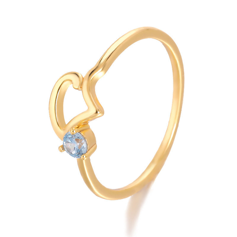 Womens Constellation Ring Zircon Copper Jewelry For Zodiac Sign Gold Color Elegant Celestial Ring For Everyday