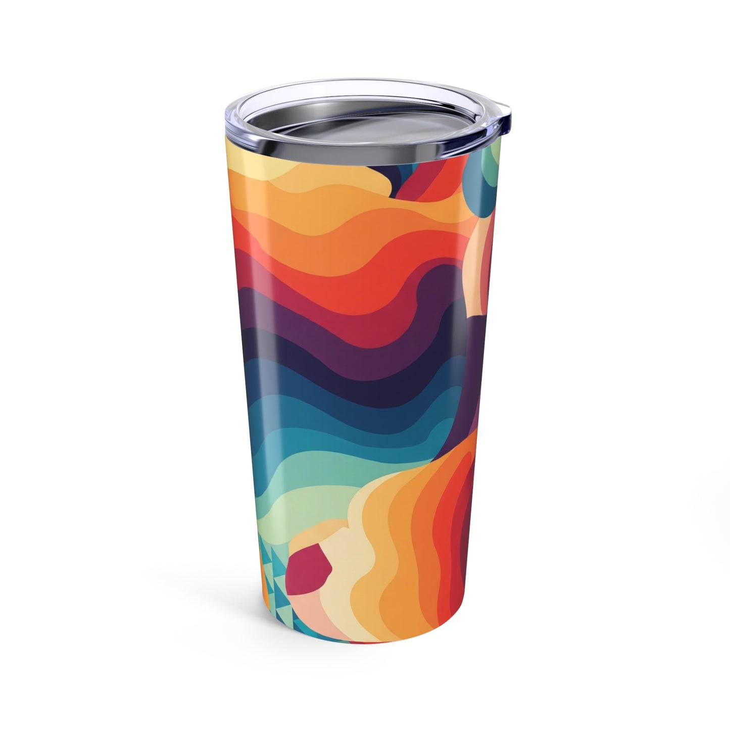 20oz Stainless Steel Tumbler With Double Wall Vacuum Insulation and Spill Resistant Lid Printed Design for Hot and