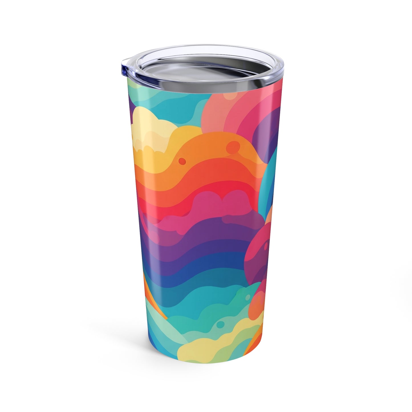 20oz Stainless Steel Tumbler With Double Wall Vacuum Insulation Spill Resistant Travel Mug With Printed Design