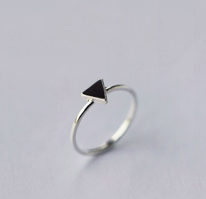 Geometric Triangle Ring 925 Sterling Silver Adjustable Fashion Jewelry Statement Piece Gift For Her Everyday Wear