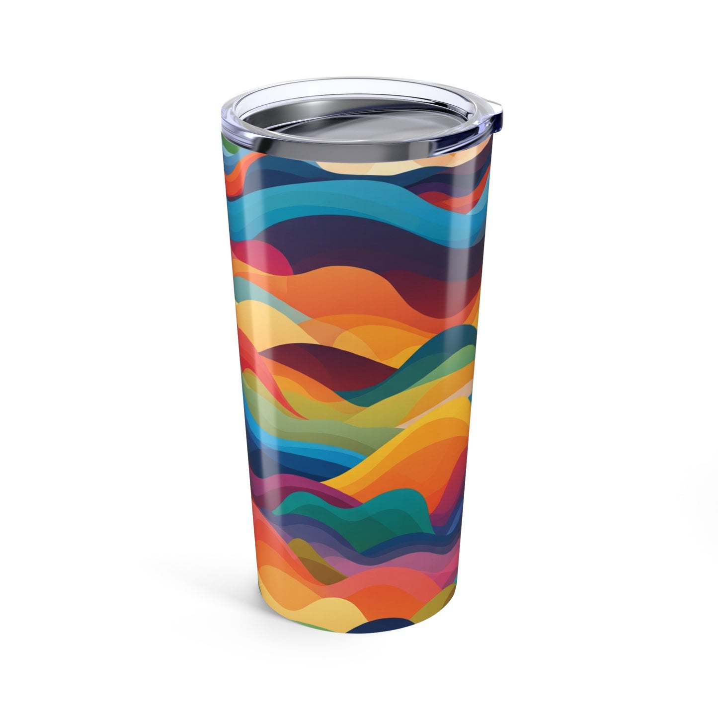 Twenty Ounce Stainless Steel Tumbler With Printed Artwork Double Wall Vacuum Insulated Spill Resistant Thermal Cup