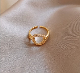 Real Gold Plating Cats Eye Rabbit Ring Alloy Jewels For Women Korean Style And Dainty Design Fashion Accessory