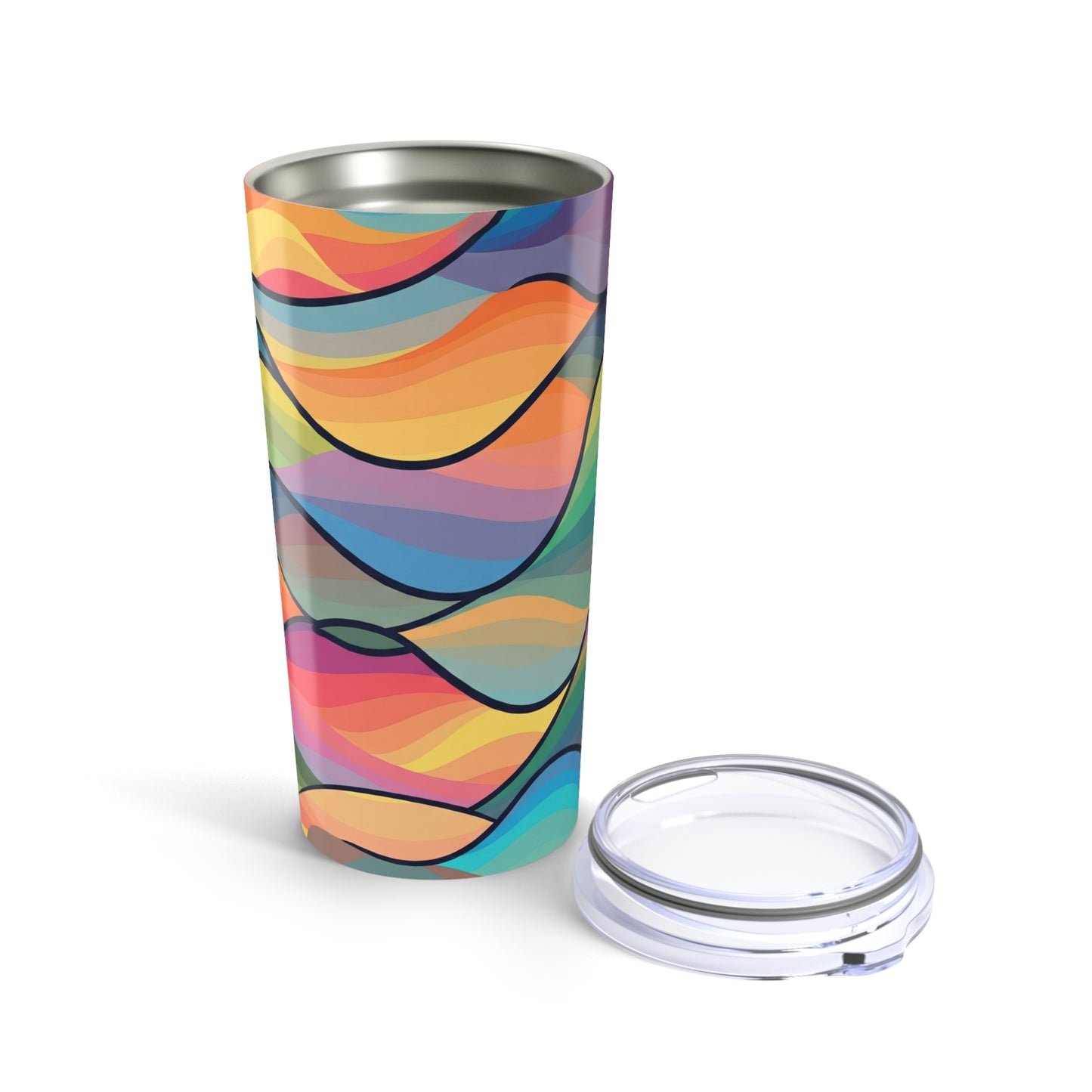 20 Oz Stainless Steel Printed Tumbler With Double Wall Vacuum Insulated Leak Proof Lid For Hot And Cold Beverages