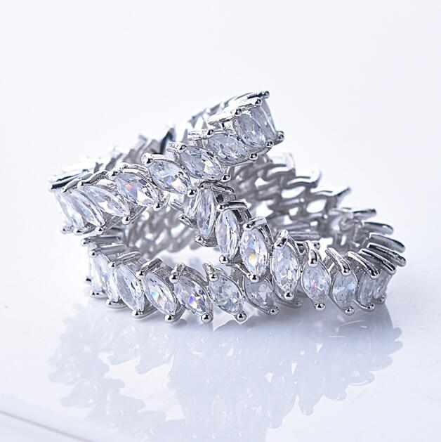 Copper Ring With Simulated Diamond Zircon Jewelry For Women Engagement Wedding Anniversary Dazzling Gift Style