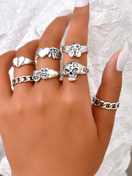 Geometric Rings Set For Women Elegant Zinc Alloy Minimalist Jewelry For Everyday Wear Durable Shine Gleam Glow