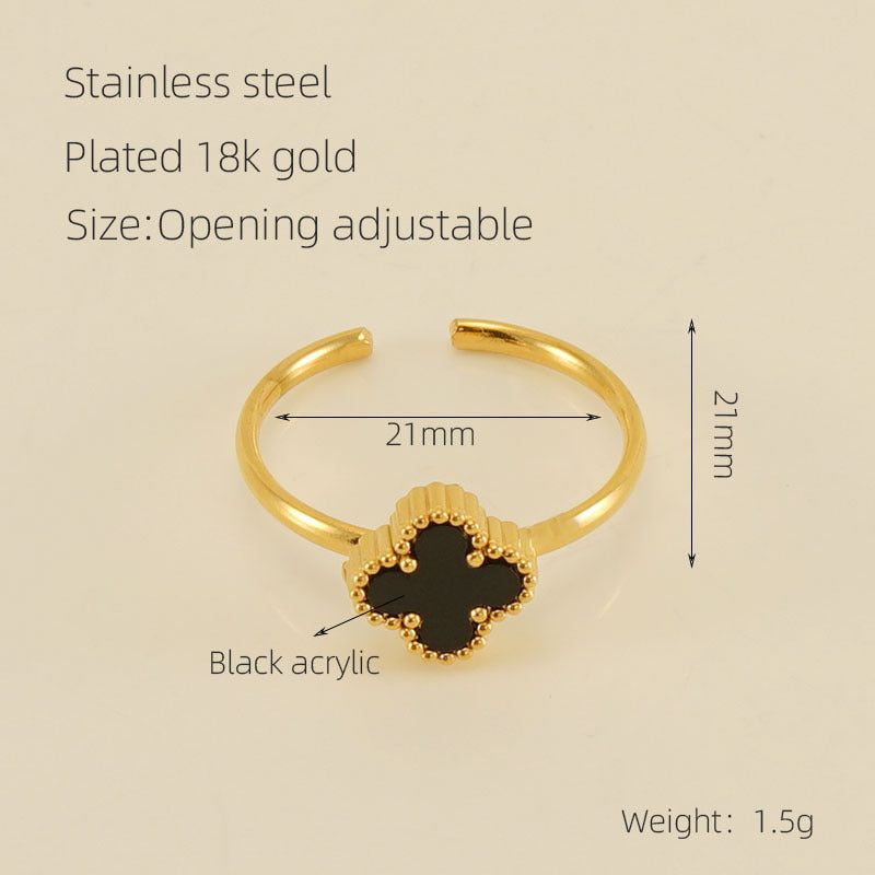 Womens Heart Shaped Stainless Steel Ring Electroplated 18K Gold Tone Finish Durable Jewelry For Everyday Wears