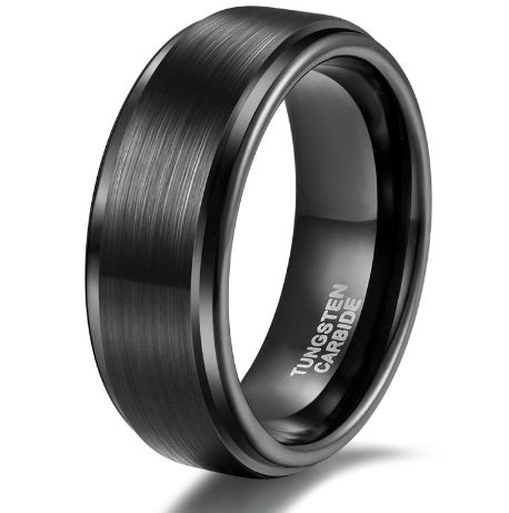 Unisex Stainless Steel Ring Fluted Frosted Band Geometric Design 8mm Wide 2mm Thick Ideal for Wedding Silver