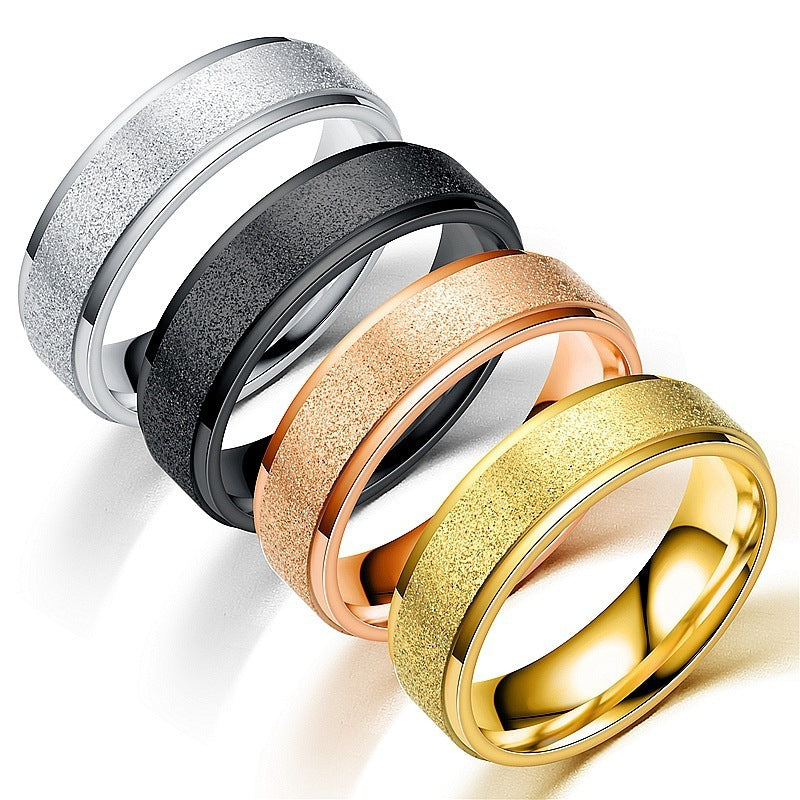 Stainless Steel Ring Unisex Korean Style Geometric Band