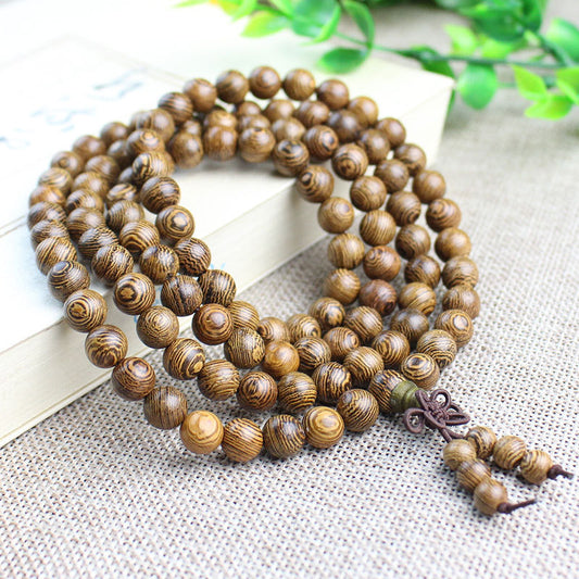 Unisex Wooden Bracelet Polished Wood Bead Bangle Simple Fashion Elegant Door Frame National Design 6MM Classic