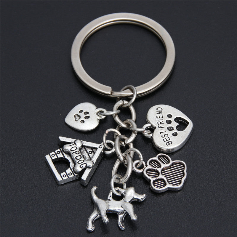 Womens Heart Keychain Cute Animal Design Small Dog Key Ring Zinc Alloy For Handbags Purses Backpacks For Women
