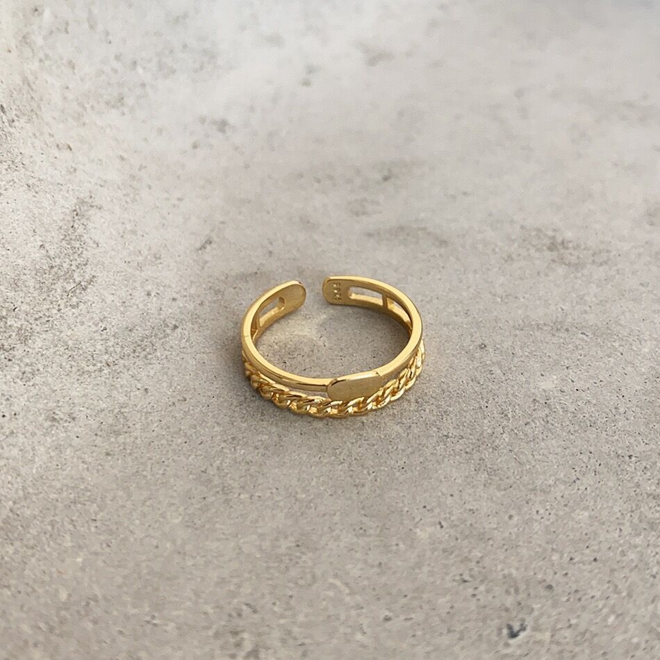 Womens 925 Silver Ring Double Layer Minimalist Geometric Electroplated Jewelry For Women And Girls Silver Or Gold