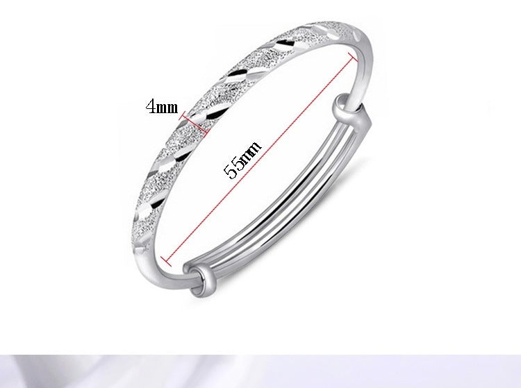 Electroplated Copper Bracelet With Frosted Meteor Shower Texture National Design Silver White Finish Fashion Bracelet