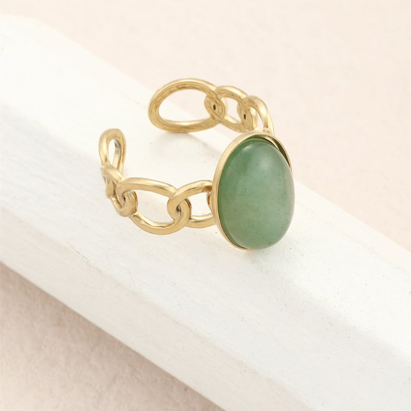 Gold Alloy Chunky Adjustable Ring For Women Larger Statement Jewelry Elegant Fashions Accessory Diameter 18 mm
