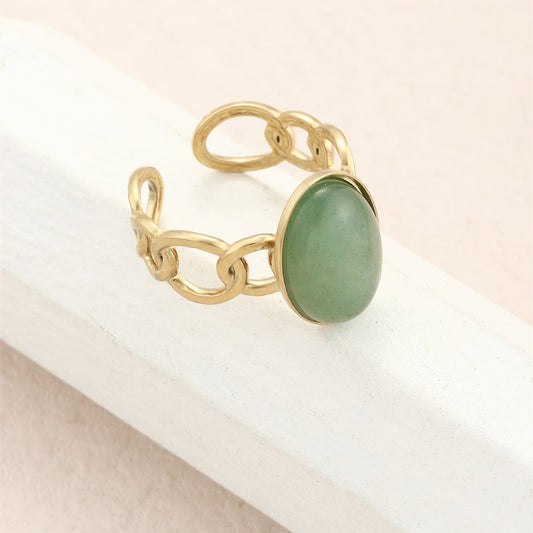 Gold Alloy Chunky Adjustable Ring For Women Larger Statement Jewelry Elegant Fashions Accessory Diameter 18 mm
