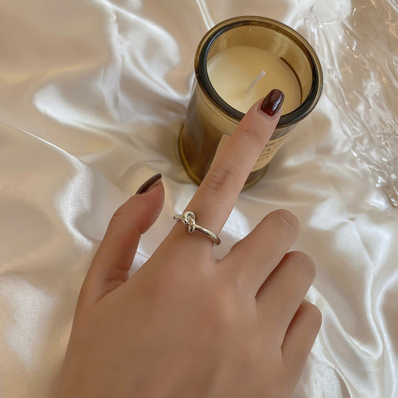 Adjustable Knot Ring Silver Plated Womens Gold Ring