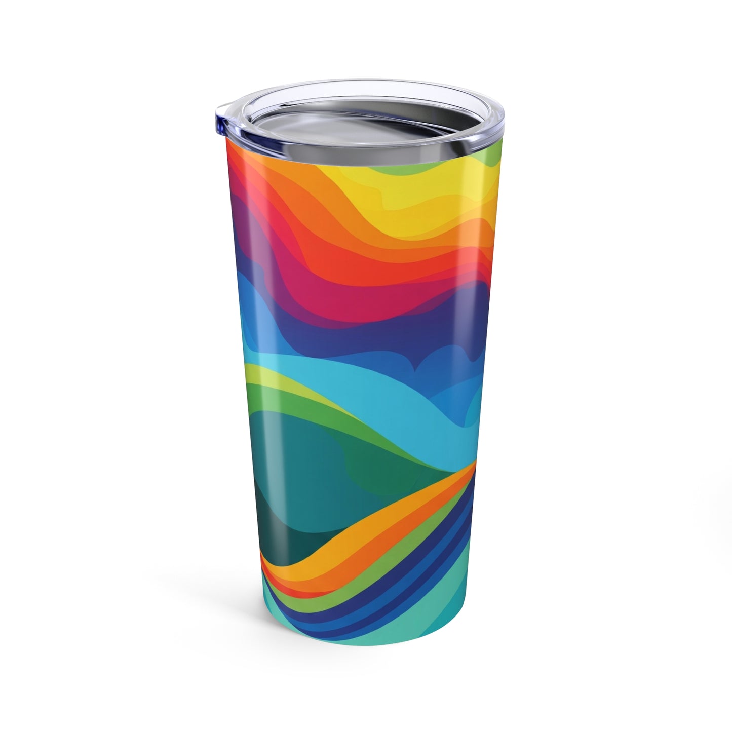 20 Oz Stainless Steel Printed Tumbler With Double Wall Vacuum Insulation Spill Resistant Lid For Hot And Cold
