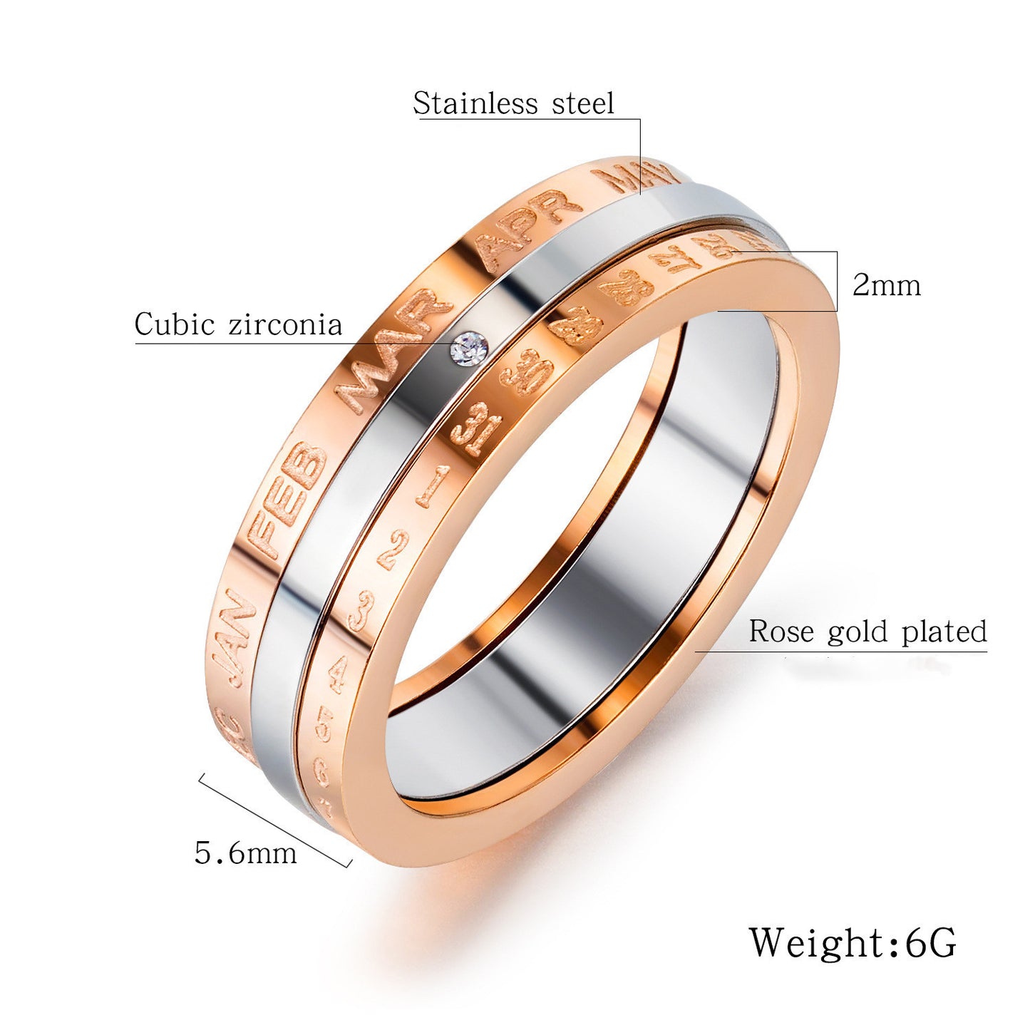 Womens Titanium Steel Ring With Geometric Design Electroplated Fashion Jewelry For Daily Wear Gift Sizes 6 7 8 Stock