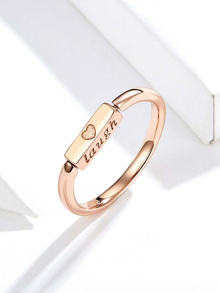 Sterling Silver Letter Ring Rose Gold Plated Initial Ring Thin Band Lightweight Elegant Everyday Jewelry Durable