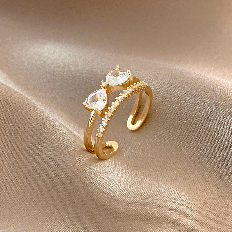 Girls Adjustable S925 Sterling Silver Ring Vintage Geometry Bow Stars Design Open Ring For Index Finger Ladies