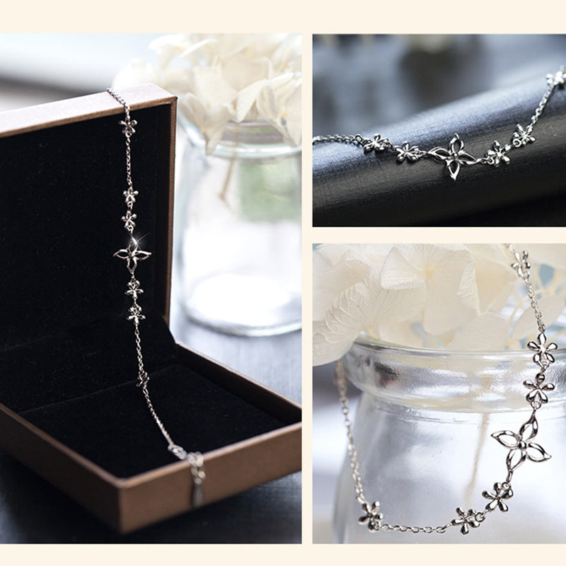 Womens Four Leaf Clover Bracelet Gold Plated White Copper With Artificial Gems For Anniversary Ideal Gift Idea