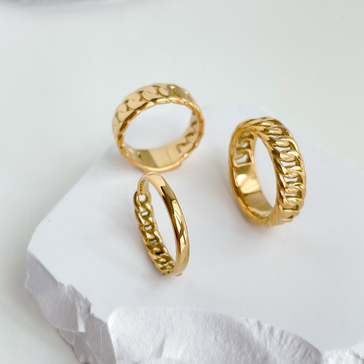 Womens Geometric Ring Titanium Steel Electroplated Jewelry Gift For Her Size 6 7 8 Modern Fashion Symbolic Pop