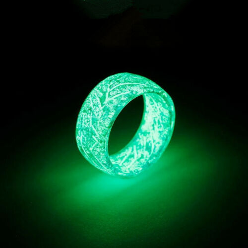 Unisex Luminous Crackle Ring Acrylic Geometric Design Glow In The Dark Jewelry For Men Women Teens Festival Gift