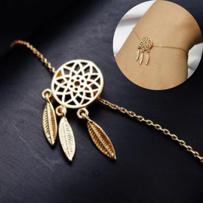 Womens Cartoon Animal Zodiac Openwork Bracelet Feather Alloy Jewelry Gift For Her Zodiac Lovers For Daily Wear