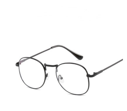 Unisex Vintage Round Sunglasses Metal Frame Flat Lenses Retro Eyewear Eye Protection Fashion Ultra Lightweight