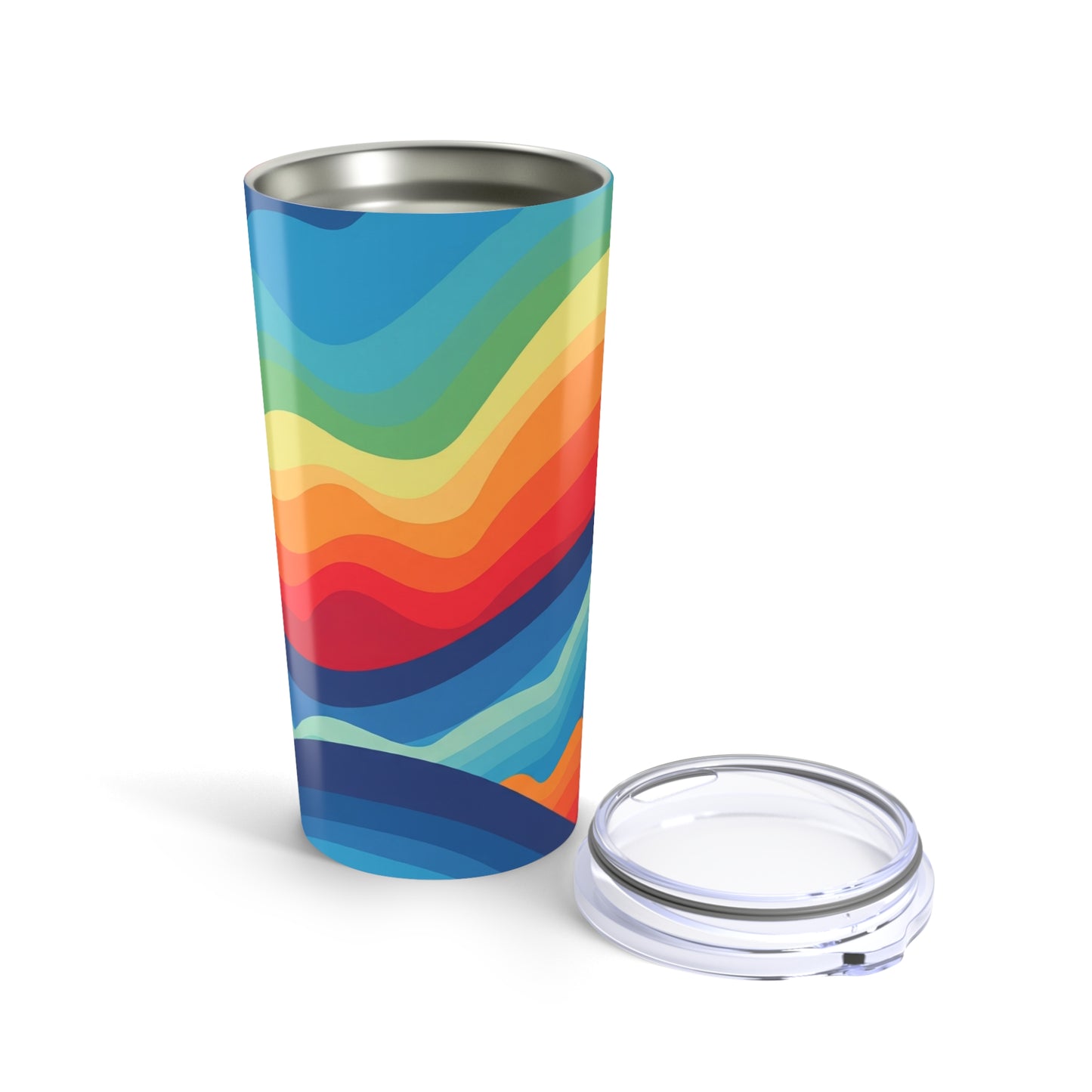 20 Oz Stainless Steel Coffee Cup With Double Wall Vacuum Insulation Spill Resistant Printed Design Thermal Travel