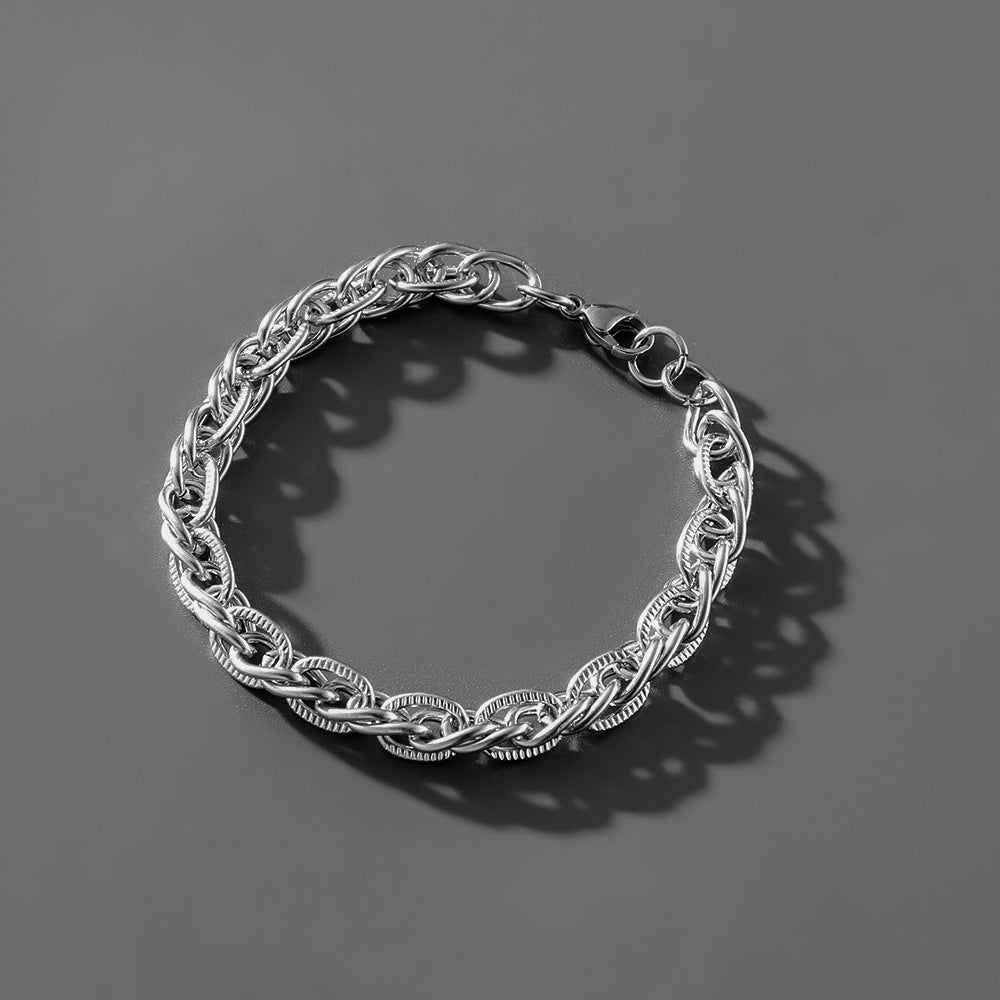 Unisex Stainless Steel Wavy Bracelet Twist Design Wristband Bangle Jewelry For Men Durable Gear For Daily Uses