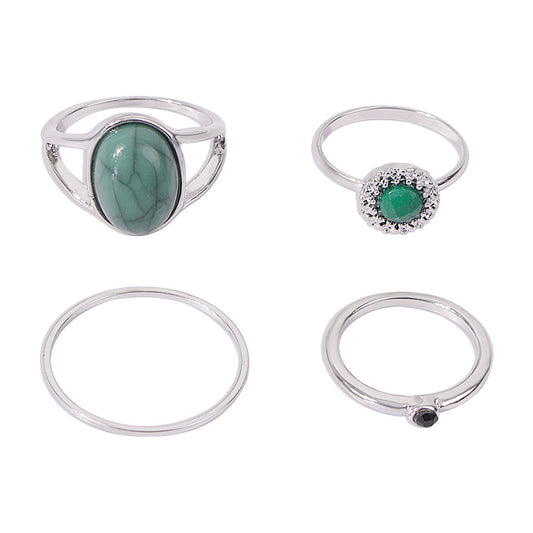 Simple Fashion Alloy Ring For Women In Gold Or Silver Tone Geometric Resin Jewelry For Everyday Style GiftIdea
